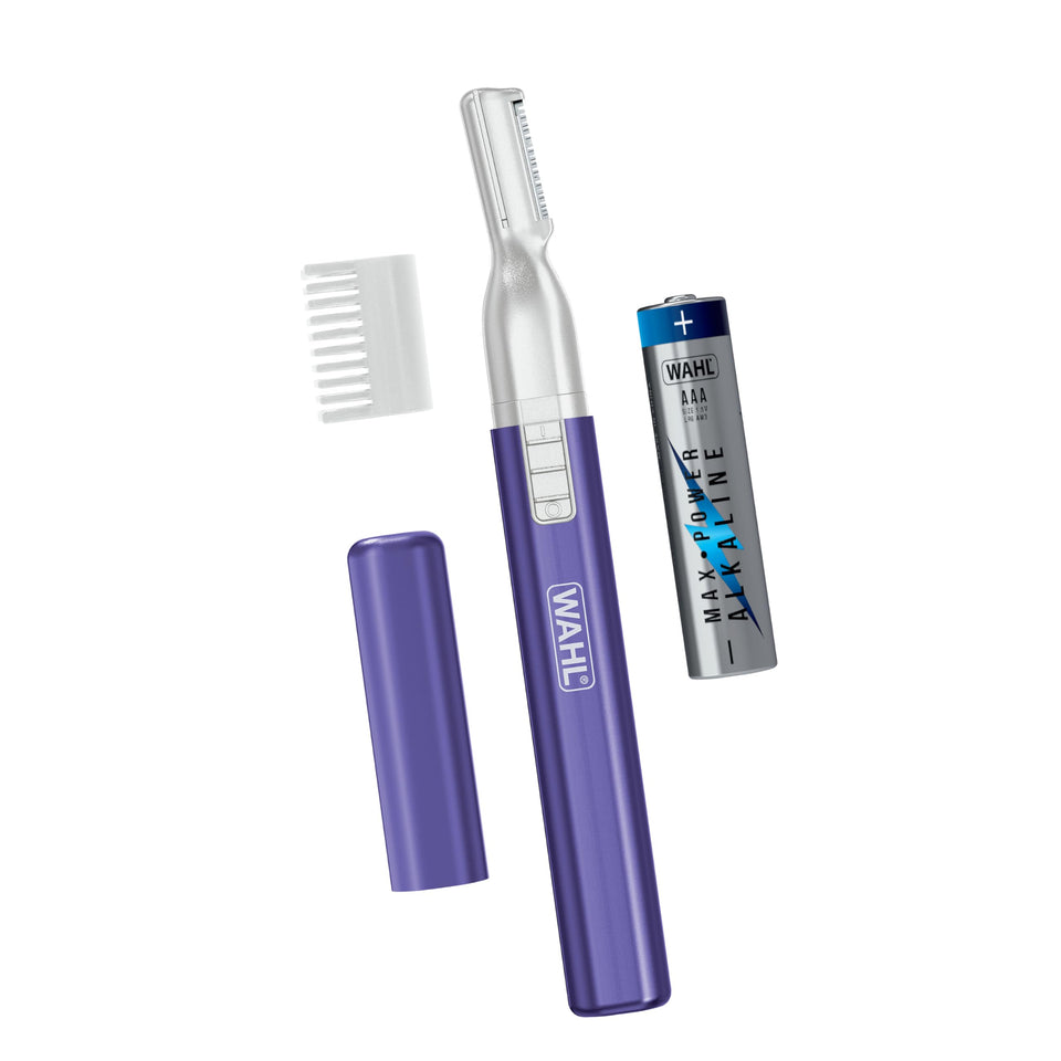 Wahl front view pen trimmer showing compact design and color, ideal for travel
