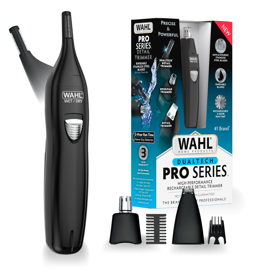 Wahl front view trimmer showing ergonomic grip and compact design benefit