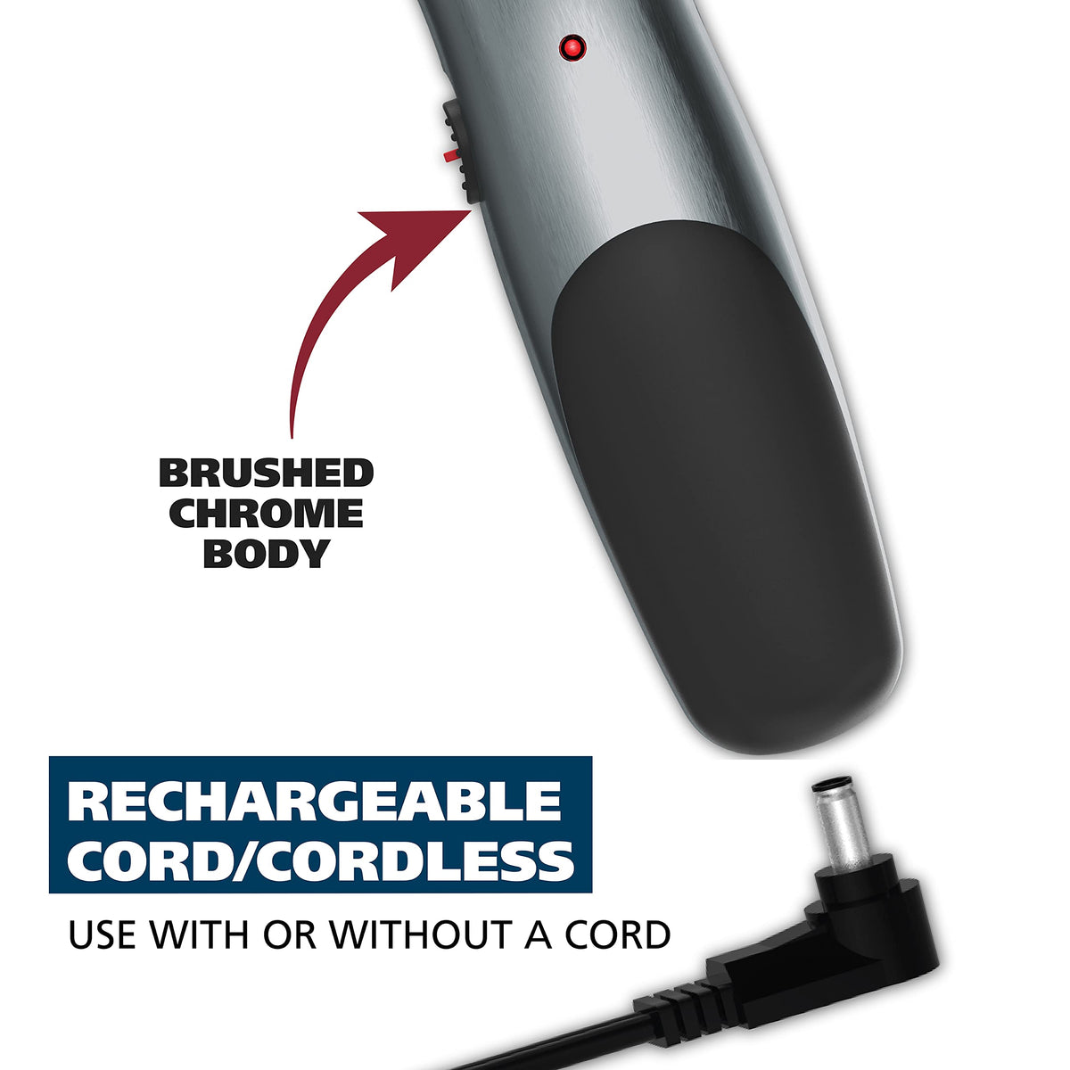 Wahl adjustable guide positioned on trimmer illustrating selectable length settings