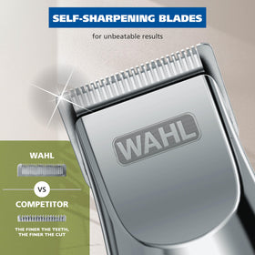 Wahl Groomsman blade closeup showing precision-ground edge for accurate cuts