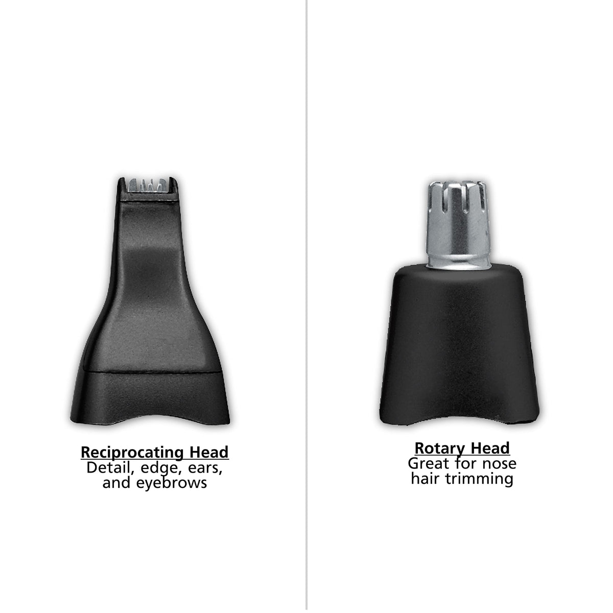 Wahl Groomsman detachable heads close-up showing rinseable attachments and easy cleaning