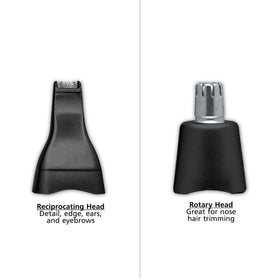 Wahl Groomsman detachable heads close-up showing rinseable attachments and easy cleaning