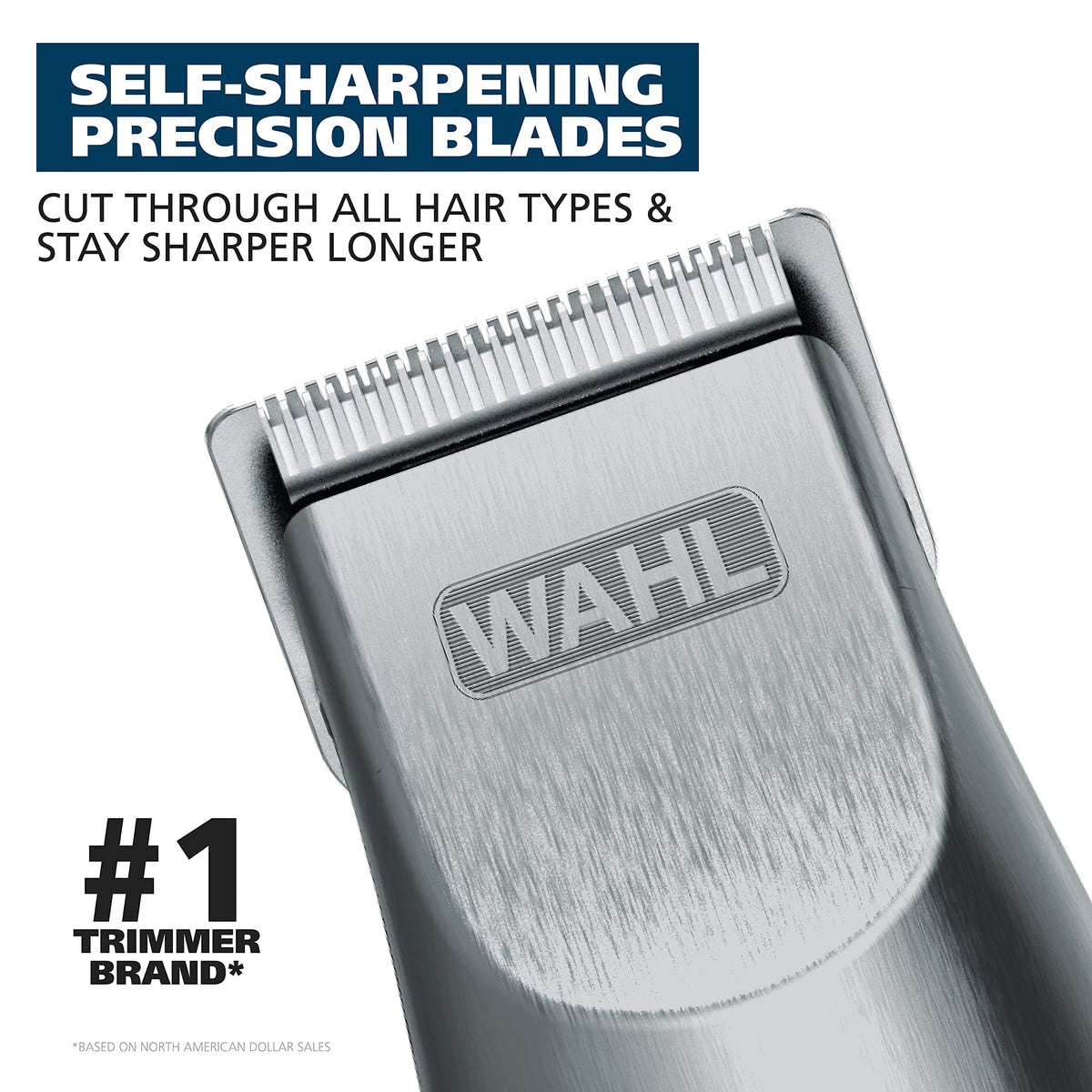Wahl ergonomic handle detail with soft-grip pads for secure comfortable hold