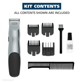 Wahl Groomsman boxed packaging and stand illustrating neat storage and ready-to-go convenience