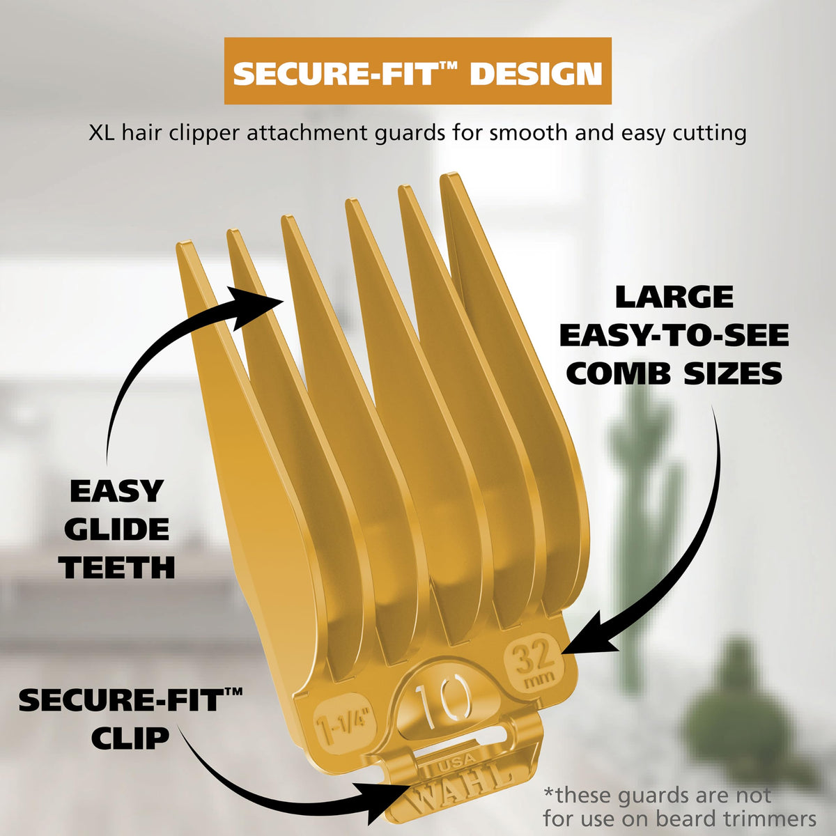 Wahl guards attached to clipper while cutting hair demonstrating secure fit and steady performance