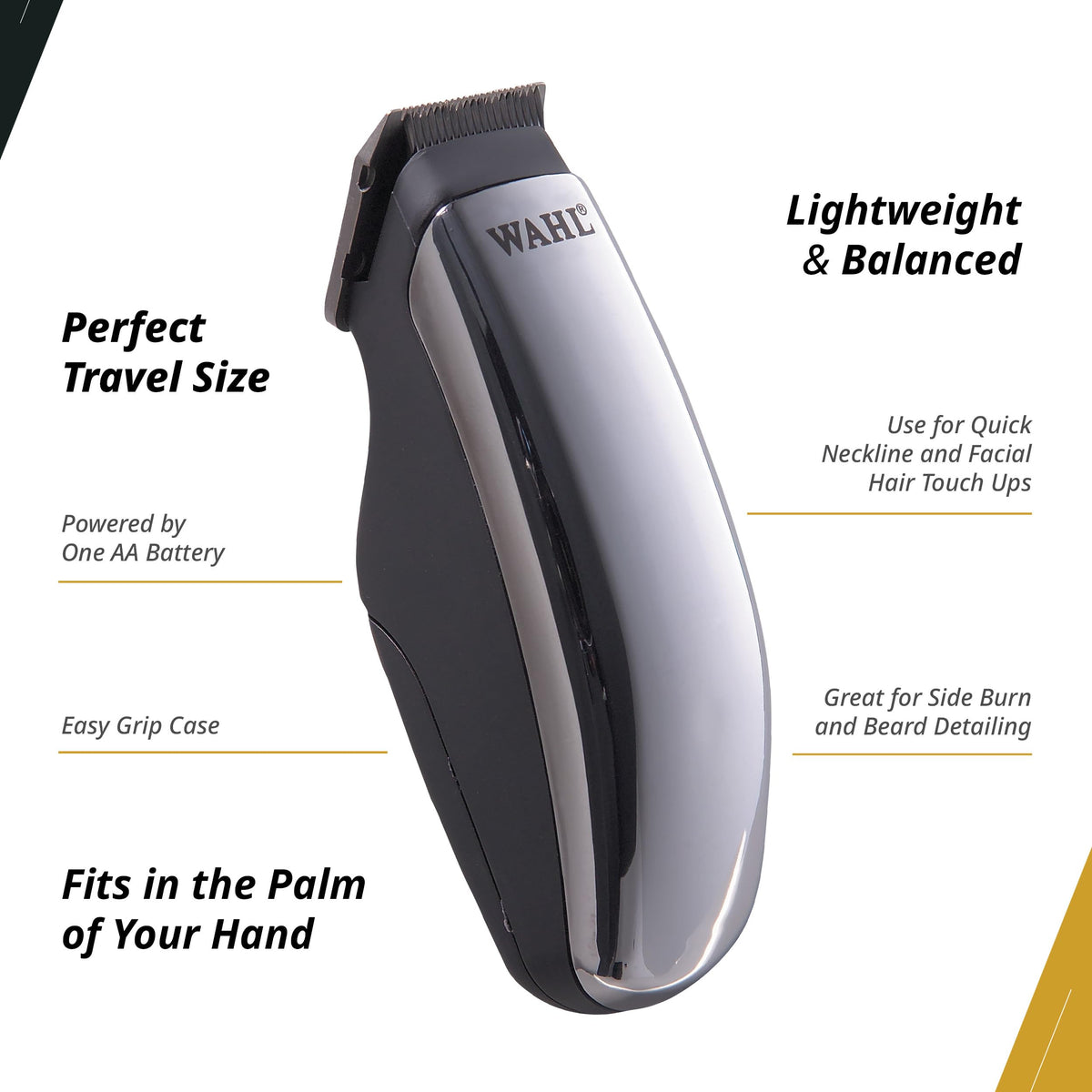 Wahl Professional trimmer held in hand demonstrating ergonomic grip and control