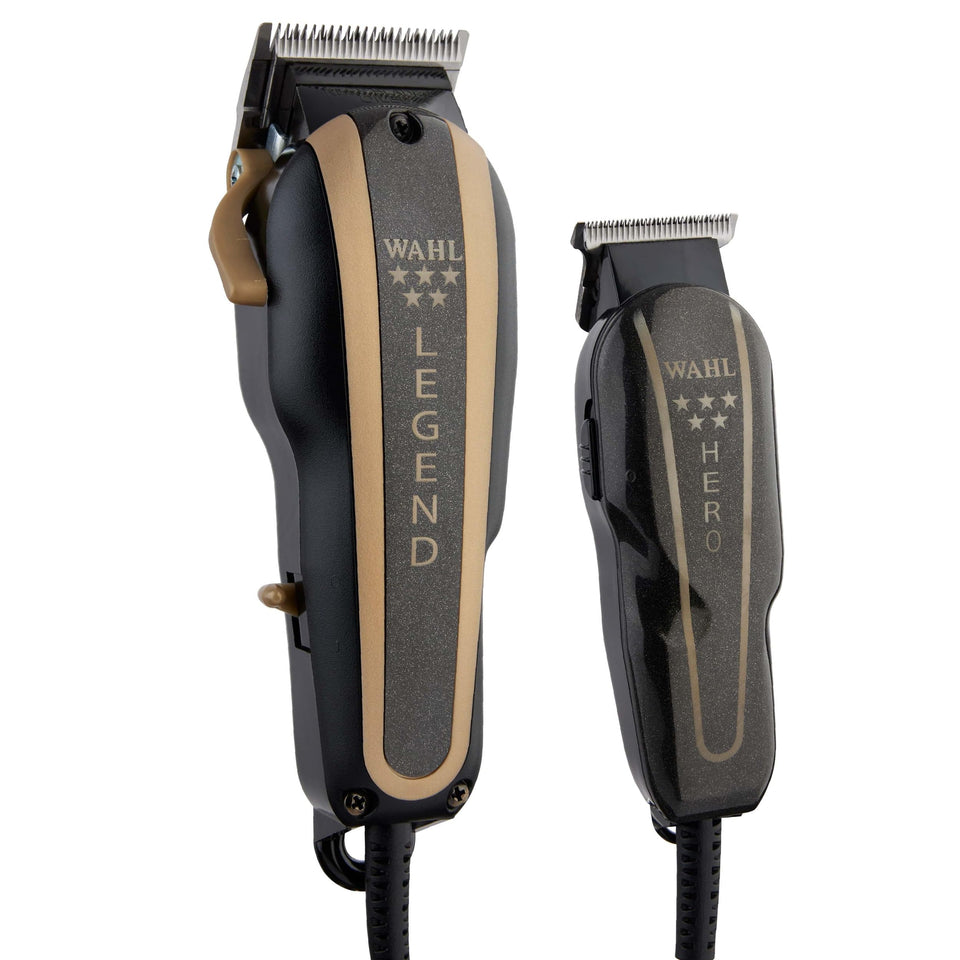 Wahl Professional legend and hero front view showing tools and finish benefits