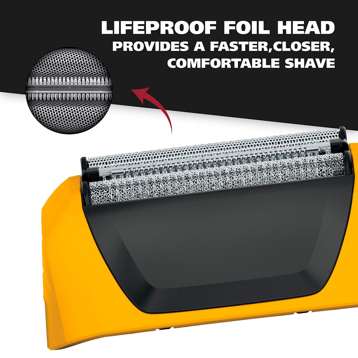 Wahl foil close-up showing stainless-steel texture for precise shaving