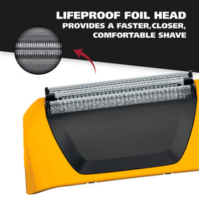 Wahl foil close-up showing stainless-steel texture for precise shaving
