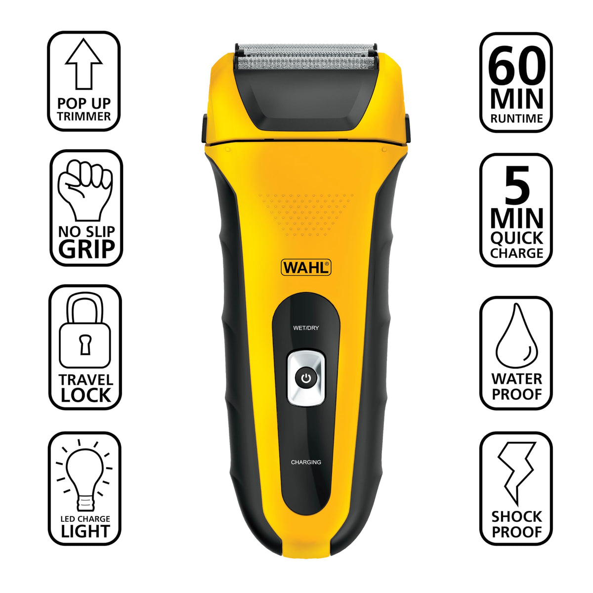 Wahl LifeProof foil head closeup highlighting flexible cutters for smoother passes