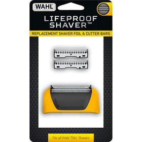 Wahl replacement head staged in bathroom showing ready-to-use grooming convenience