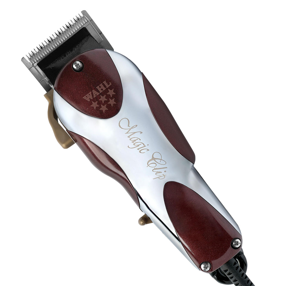 Wahl Magic Clip front view showing chrome finish and ergonomic grip for comfortable handling