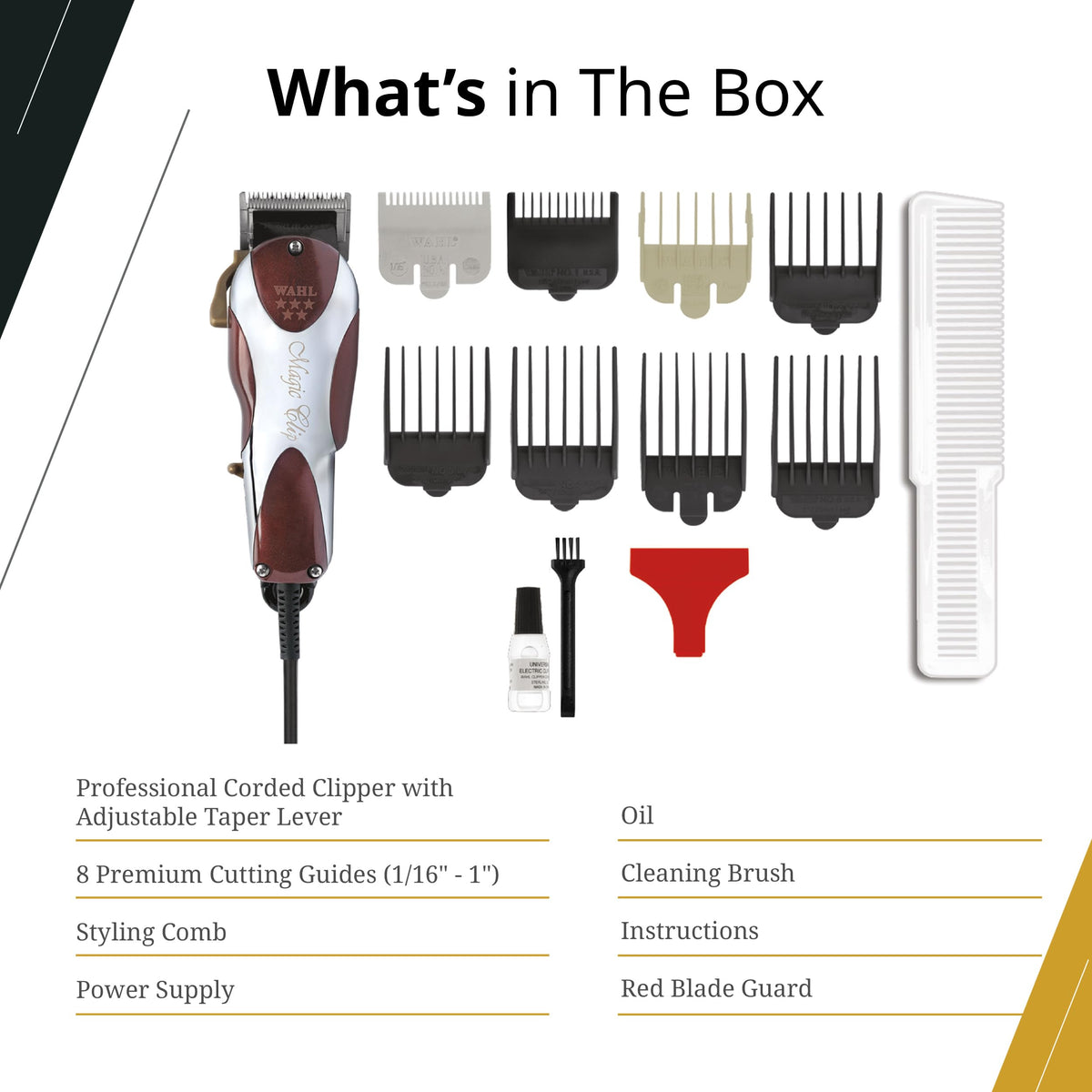 Wahl Magic Clip size comparison on a ruler demonstrating compact 6.5-inch length for control