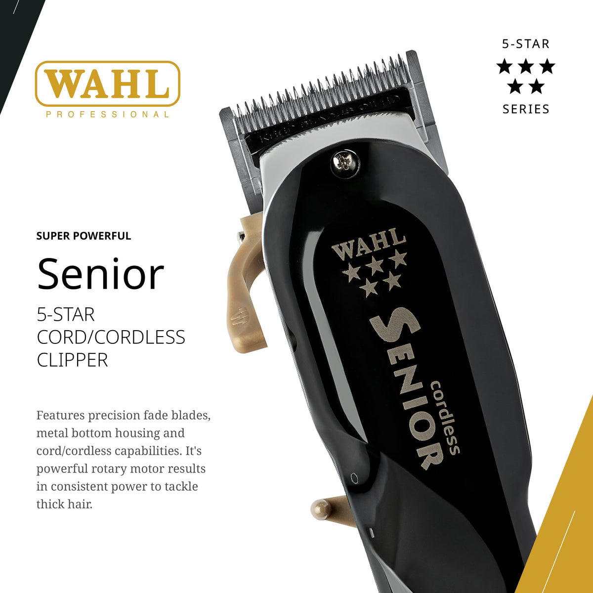 Wahl metal bottom housing closeup highlighting durable construction and better balance