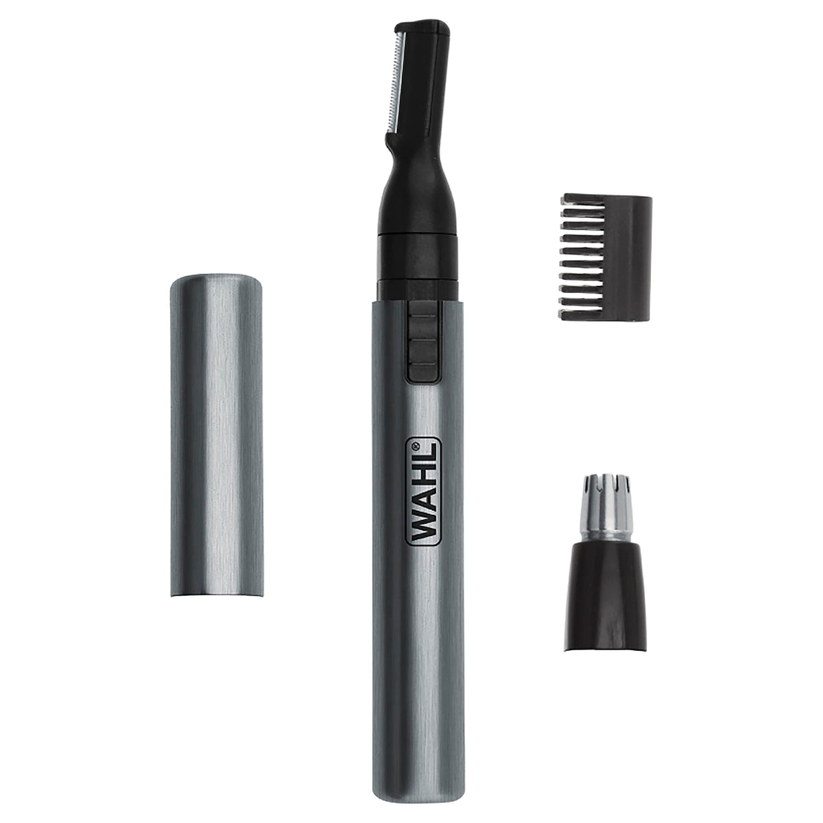 Wahl Micro Groomsman front view showing compact metal body and cap, easy precision