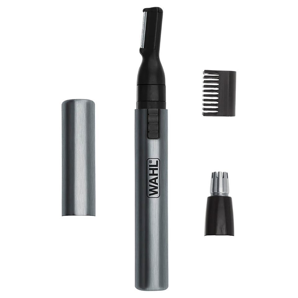 Wahl Micro Groomsman front view showing compact metal body and cap, easy precision