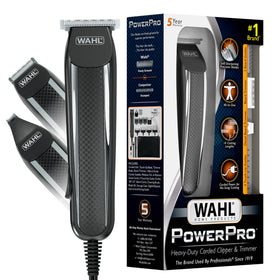 Wahl PowerPro front view showing trimmer body and cord for dependable power