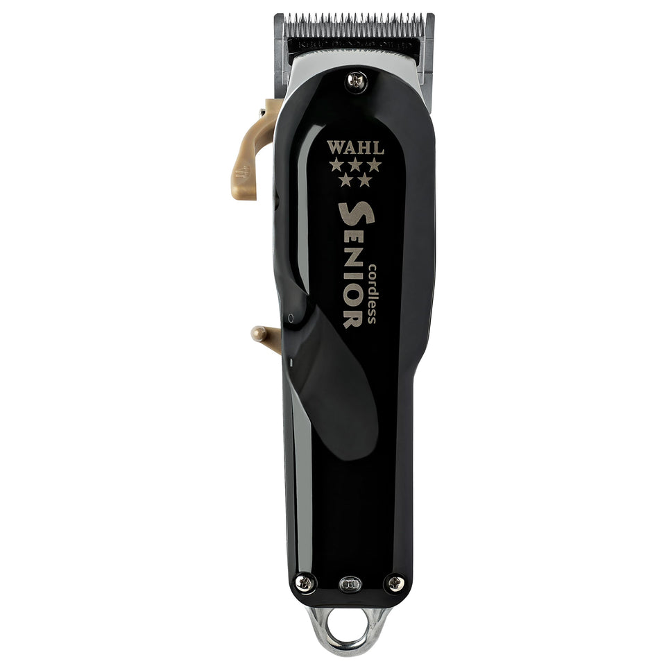 Wahl Professional clipper front view showing controls and ergonomic design for precise handling