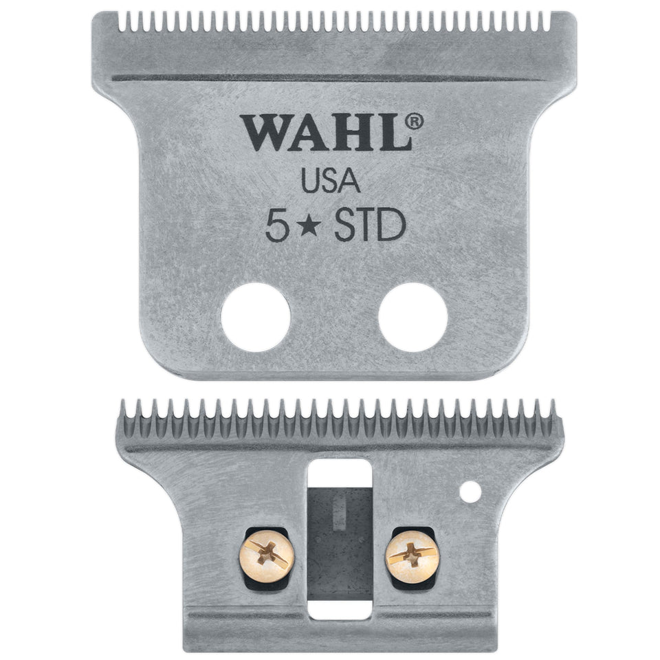Wahl Professional front view of T-shaped replacement blade showing fit and finish benefit