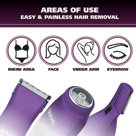 Wahl placed next to travel items showing compact cordless convenience