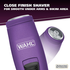 Wahl rotary shaver head close-up for smooth underarm and bikini finish