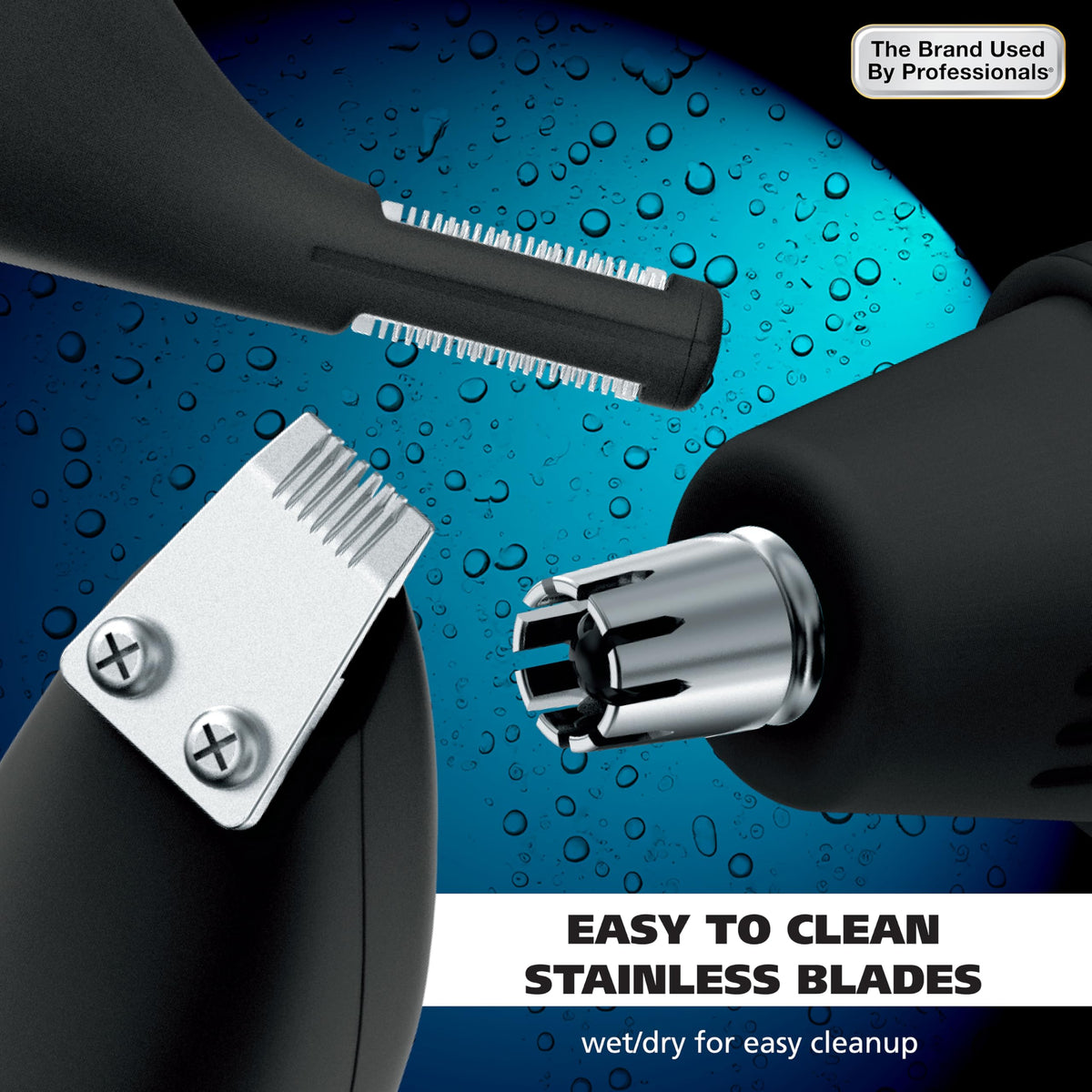Wahl rotary nose and ear head emphasizing gentle, hygienic hair removal