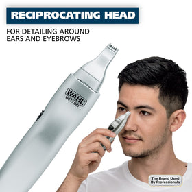 Wahl rotary nose head demonstrating safe hygienic nose trimming
