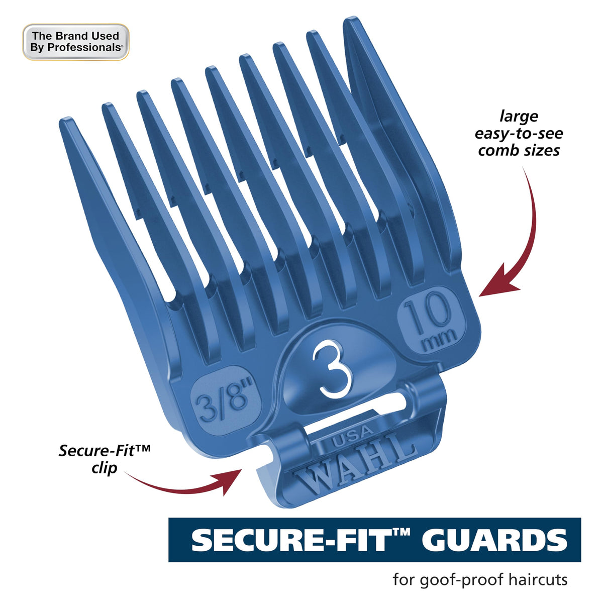 Wahl comb held in hand to show scale and easy handling
