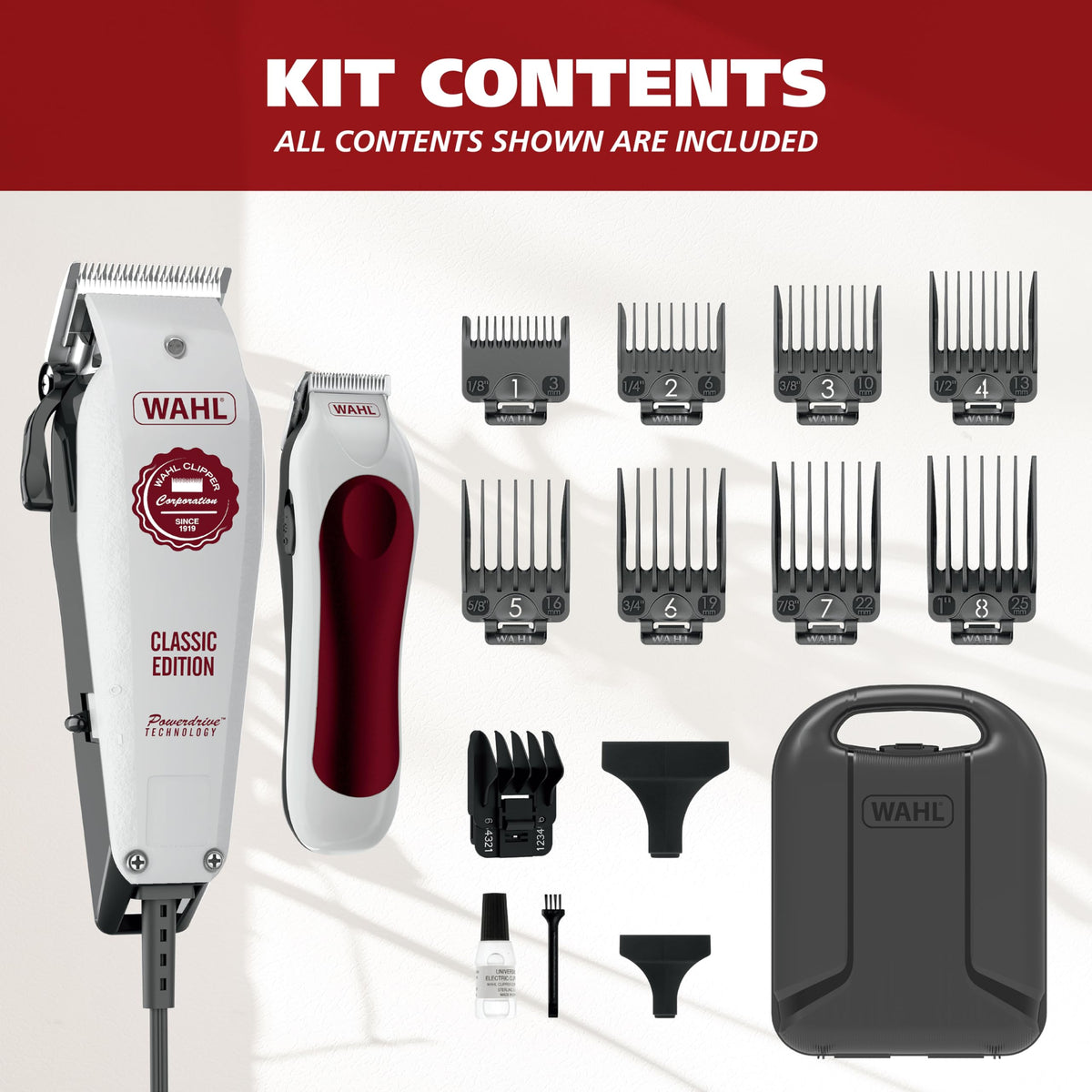 Wahl clipper scale comparison with hand to show size and comfortable handling