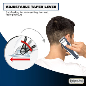 Wahl clipper next to a comb to show size and ergonomic scale for at-home use