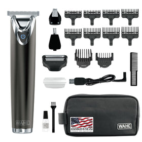 Wahl slate trimmer front view showing controls and ergonomic grip for precise handling