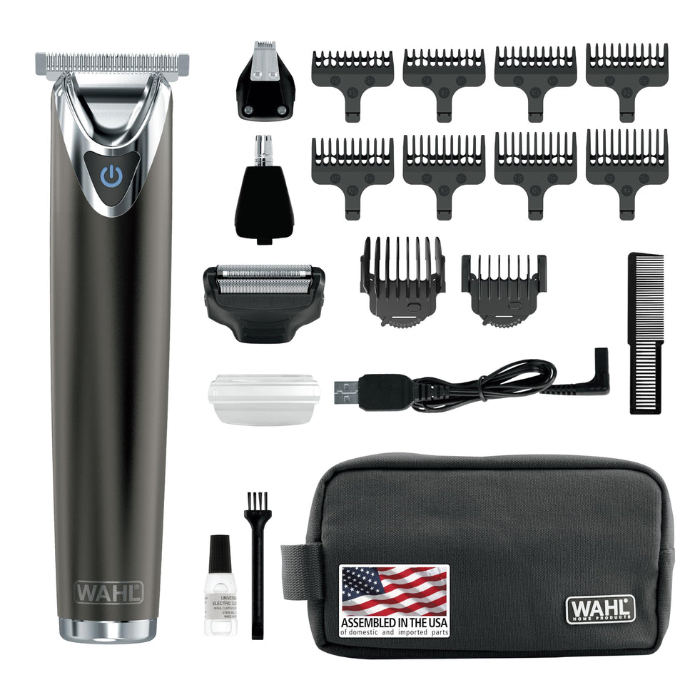 Wahl slate trimmer front view showing controls and ergonomic grip for precise handling