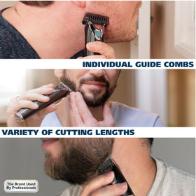 Wahl stainless steel body texture close-up illustrating durable slate finish and build quality