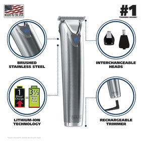 Wahl T‑blade head detail demonstrating sharp self‑sharpening blades for clean cuts