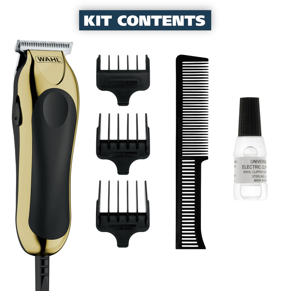 Wahl T‑Pro on bathroom counter with styling tools demonstrating everyday grooming use