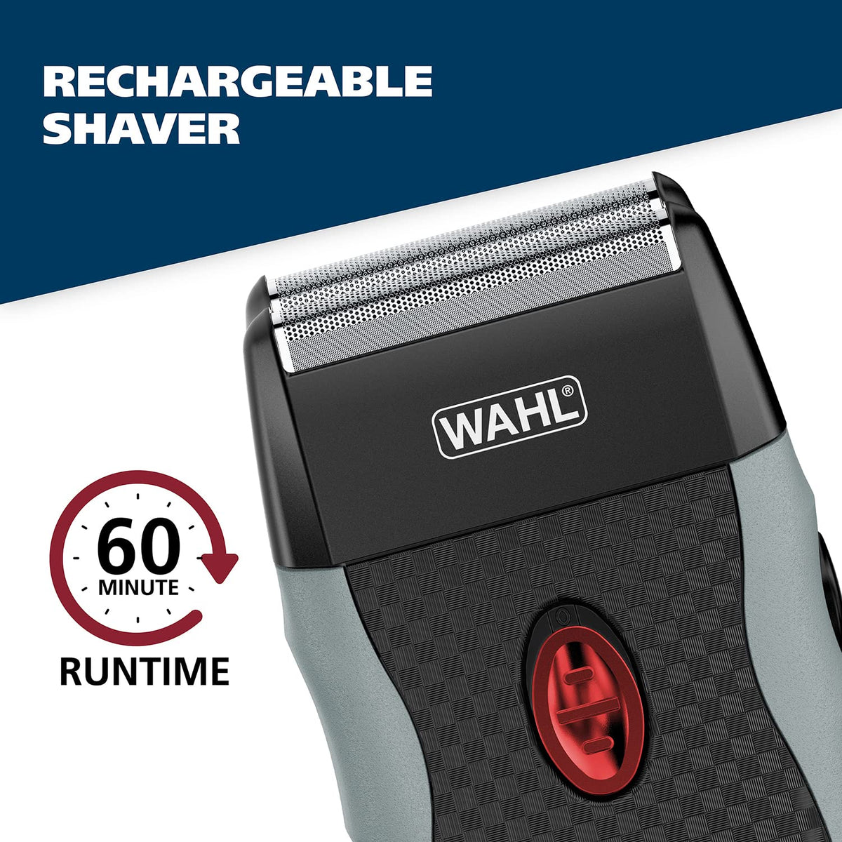 Wahl shaver packed in travel bag demonstrating portability and secure travel lock