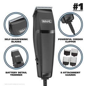 Wahl trimmer in use cleaning a neckline for precise edges and neat finish