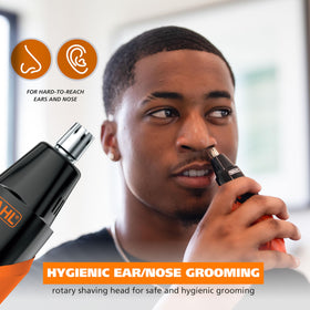 Wahl TrimNinja held in hand to show rubberized grip for secure handling benefit