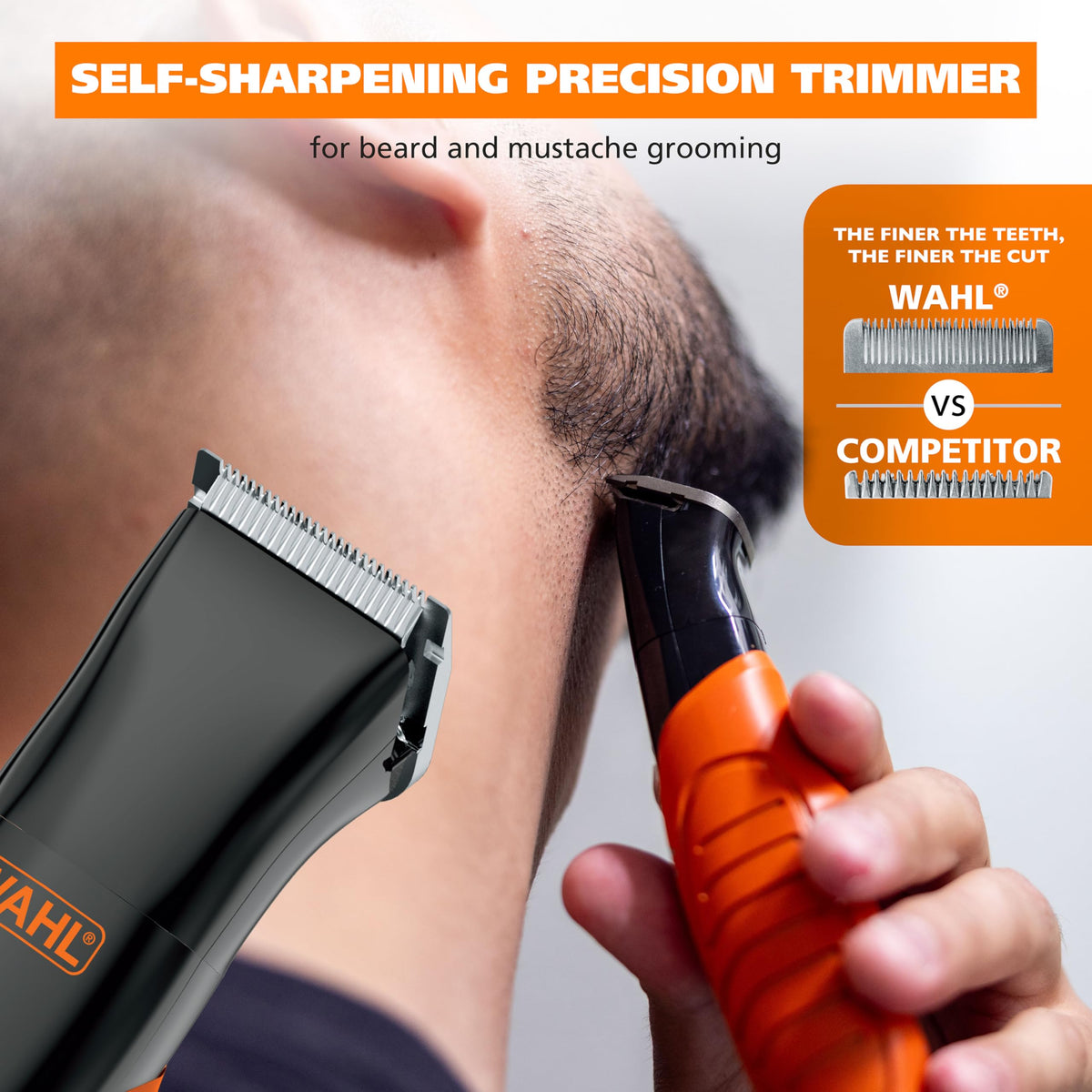 Wahl TrimNinja rinseable heads under water to show easy cleaning benefit