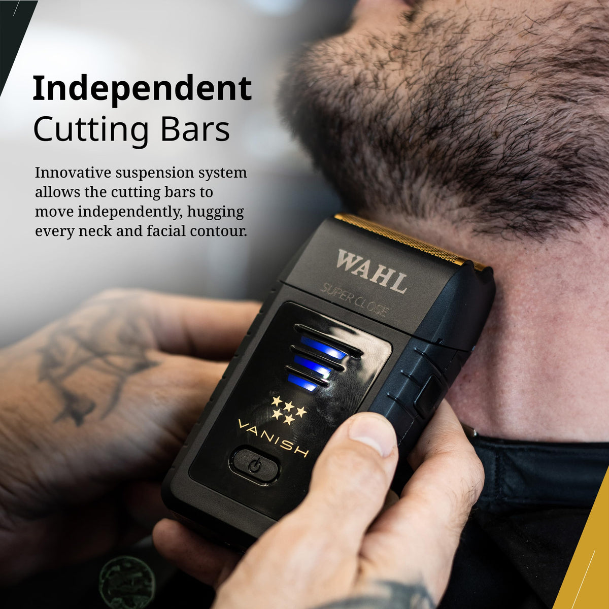 Wahl Vanish large LED fuel gauge closeup showing clear battery status