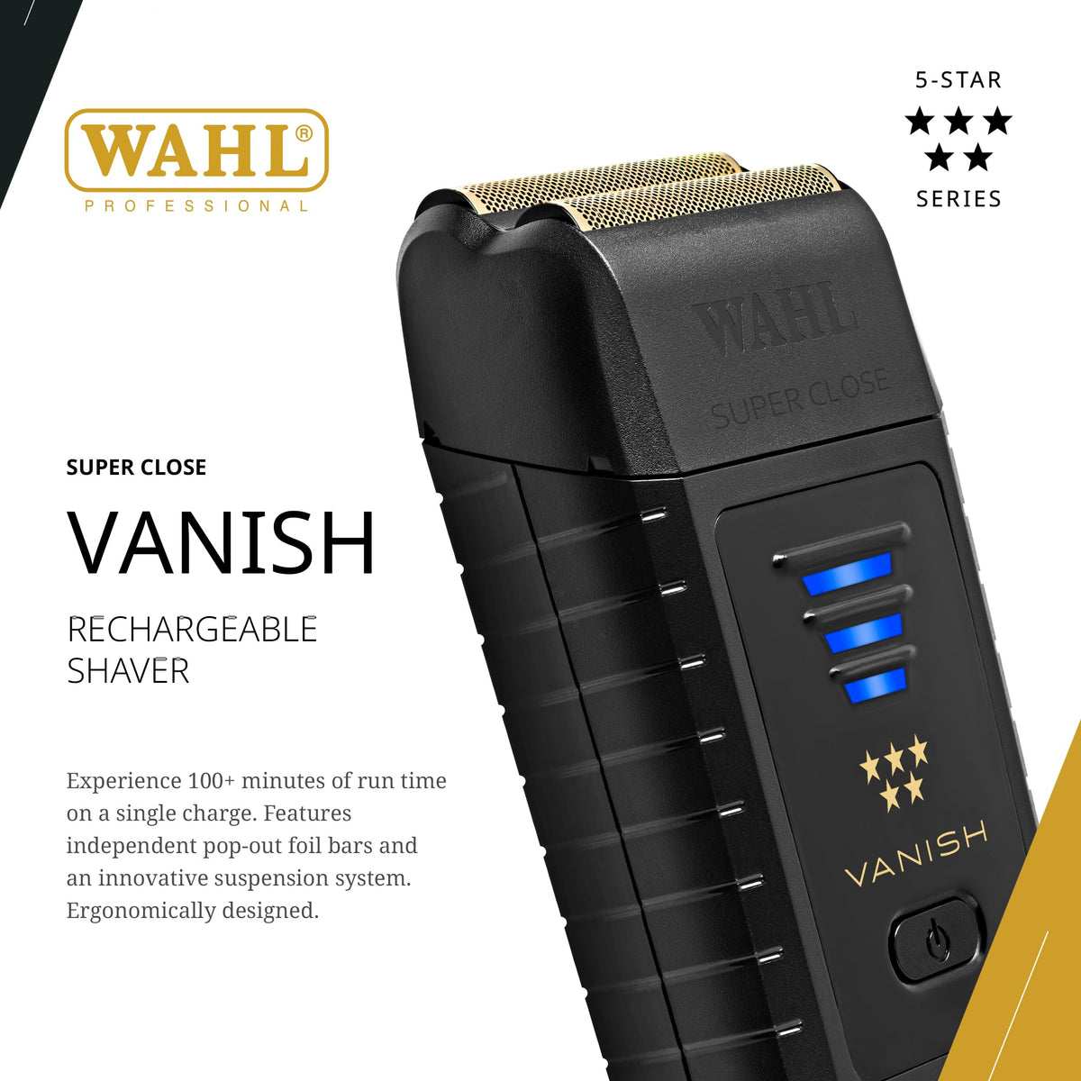 Wahl Vanish pop-out foil detail highlighting easy maintenance and quick swaps