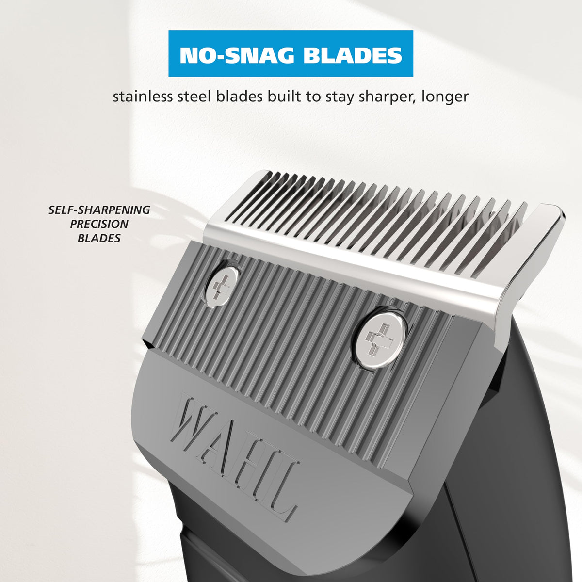 Wahl attachment guards arranged to display 12 Snap-N-Lock sizes for precise lengths