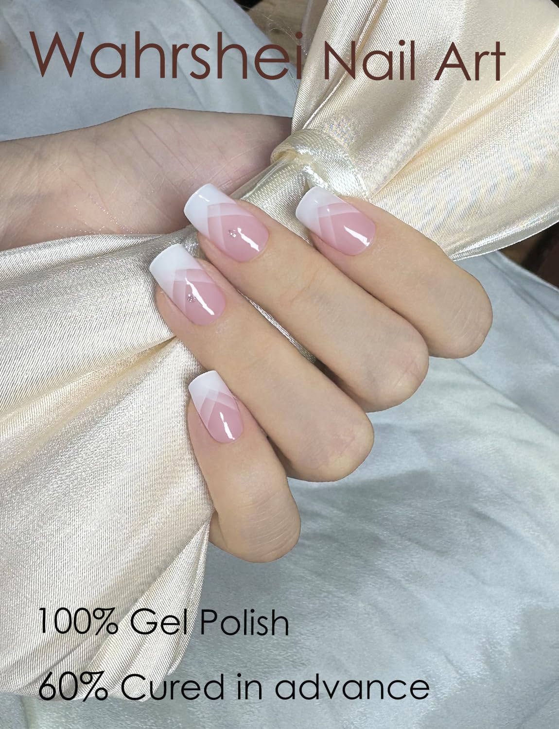 Wahrshei strip being applied to natural nail ready for UV/LED curing benefit