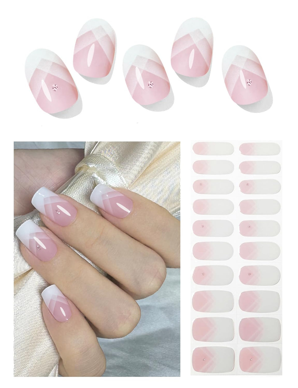 Wahrshei front packaging showing 20 gel strips and accessories for quick application