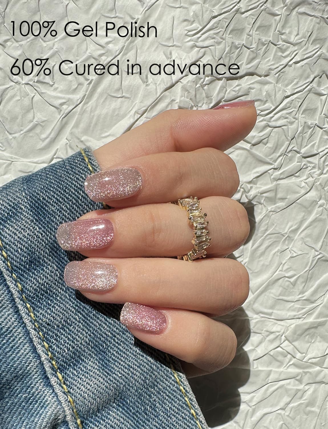 Wahrshei strips applied on natural nail side view demonstrating smooth fit benefit
