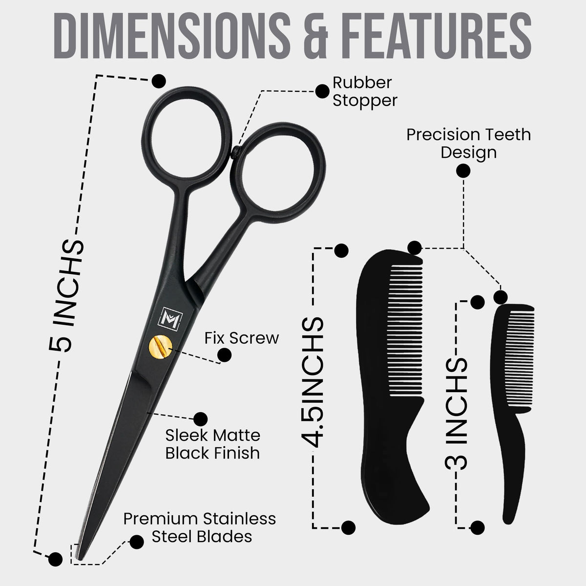 WAJEES close-up of scissors blades highlighting sharpness for clean trims