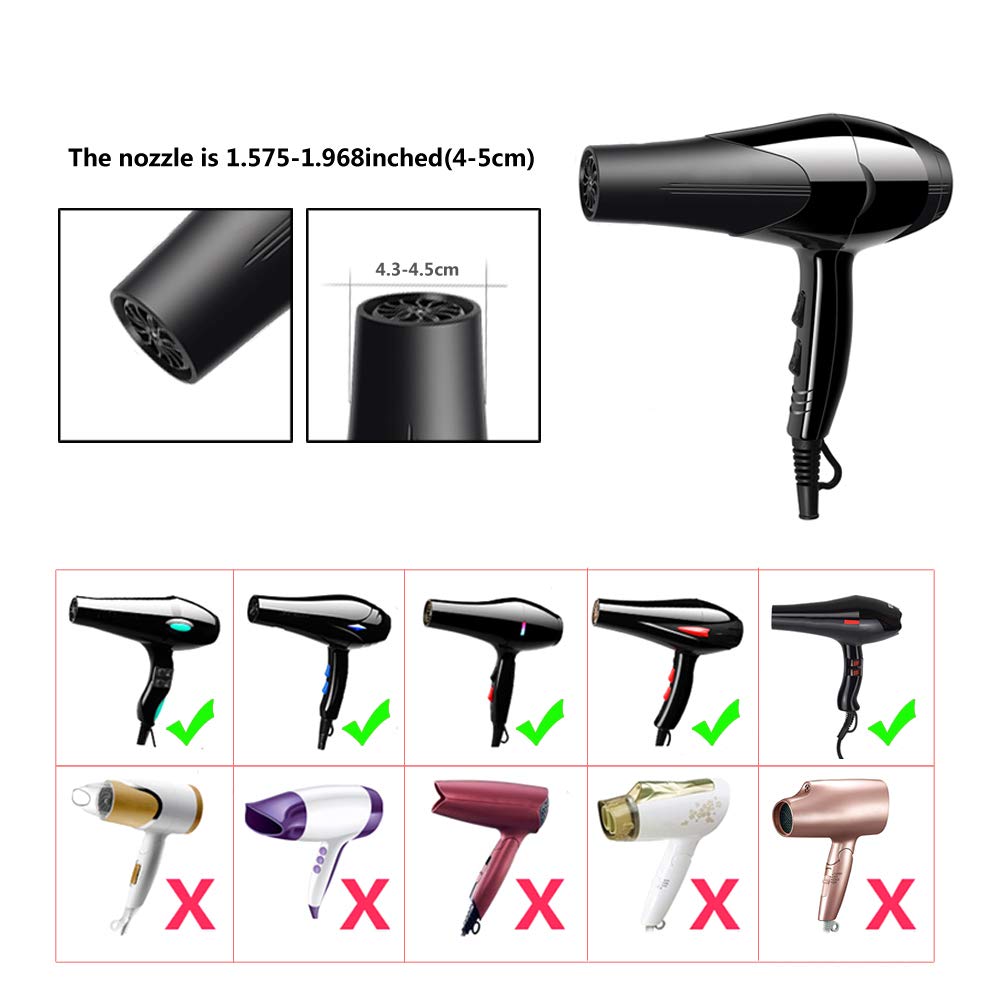 WAJIAYON mounted on a hair dryer demonstrating universal fit and secure seal