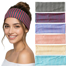 Waliah front packaging showing all six striped headbands and colors