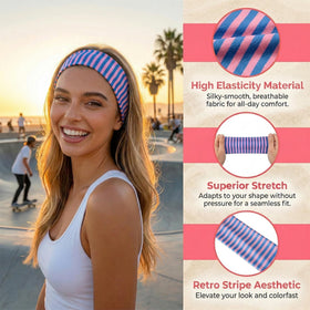 Waliah headband worn during workout keeping hair back and sweat-free
