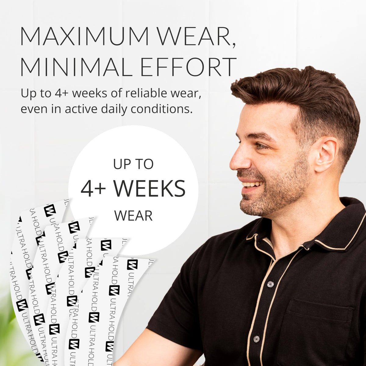 Walker Tape application process on scalp protector showing easy installation